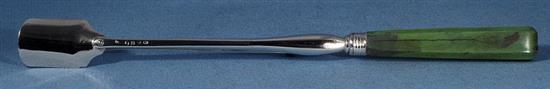 A late George III silver stilton scoop, possibly by John Jackson III, Length: 296mm